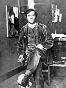 Amedeo Modigliani en su estudio en 1915.