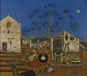La masía, por Joan Miró, óleo sobre lienzo, 123,8 x 141,3 cm.