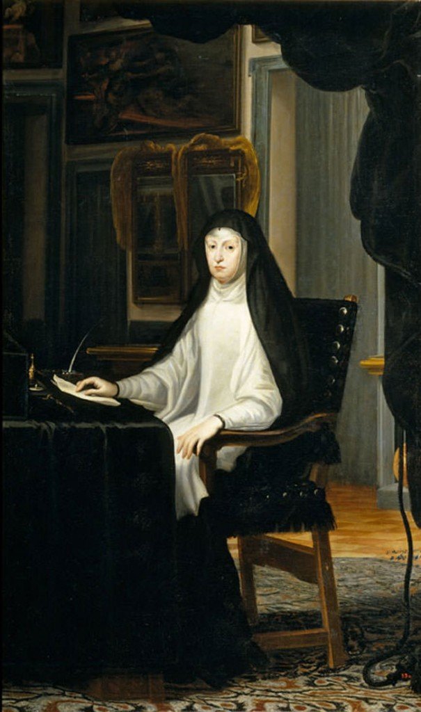 La reina doña Mariana de Austria, por Juan Carreño de Miranda, hacia 1675, óleo sobre lienzo, 53,5 x 41,5 cm, Patrimonio Nacional, Monasterio de San Lorenzo de El Escorial.