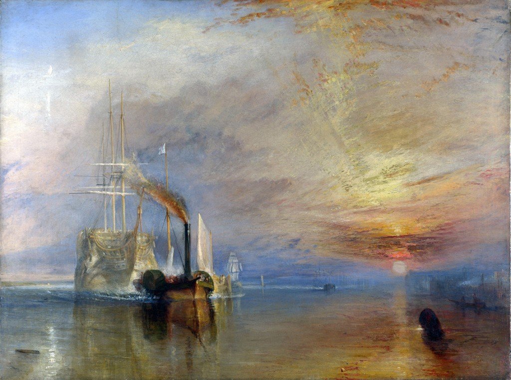 "El Temerario remolcado a dique seco", por Turner, 1839.