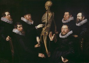 La lección de osteología del Dr. Sebastiaen Egbertz, por Nicolaes Eliasz Pickenoy, 1619, 135 x 180 cm, Museo de Ámsterdam. 