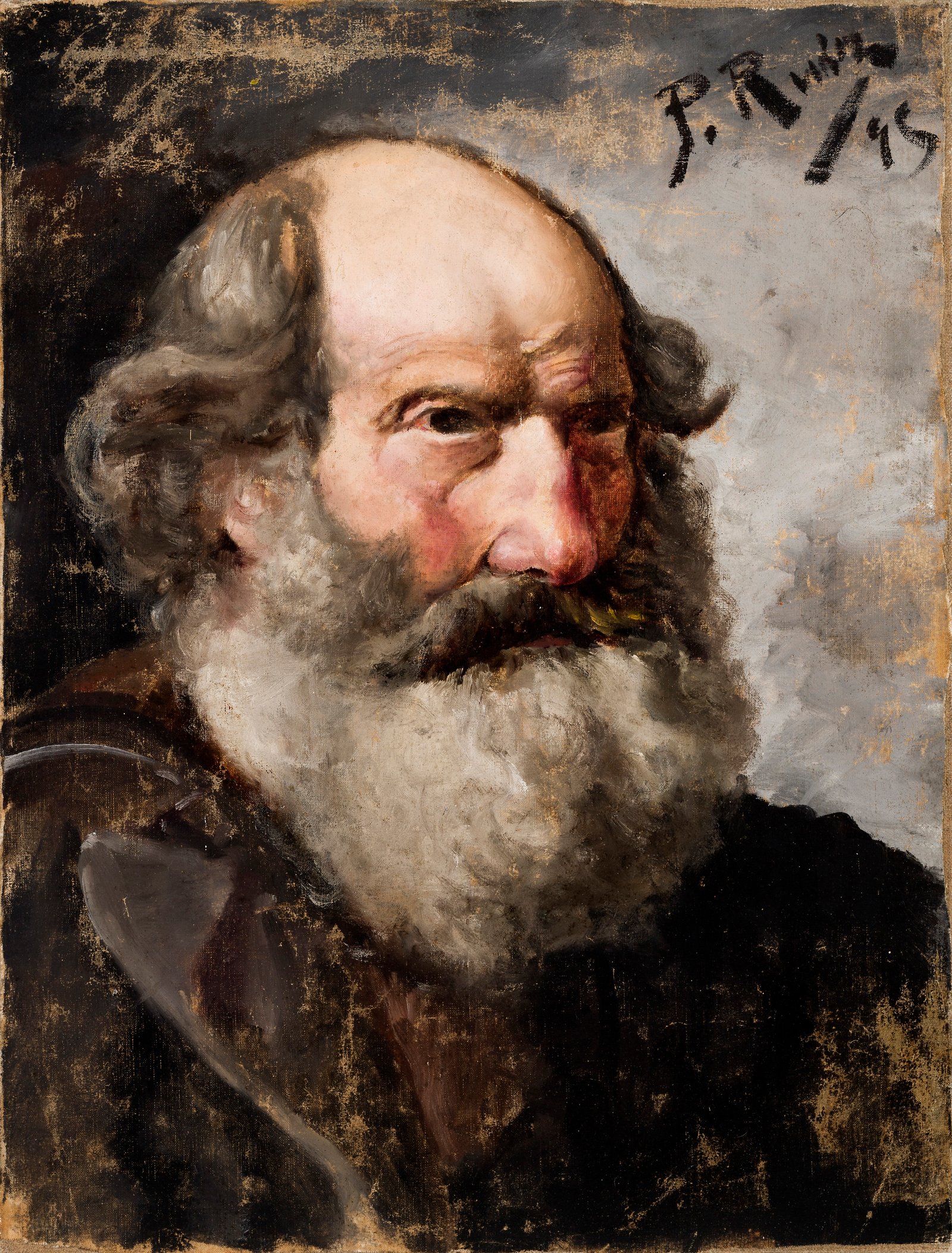 Retrato de anciano barbudo (Mendigo), La Coruña, 1895, óleo sobre lienzo, 48 x 36 cm, colección privada. Fotografía © Josep María de Llobet.
