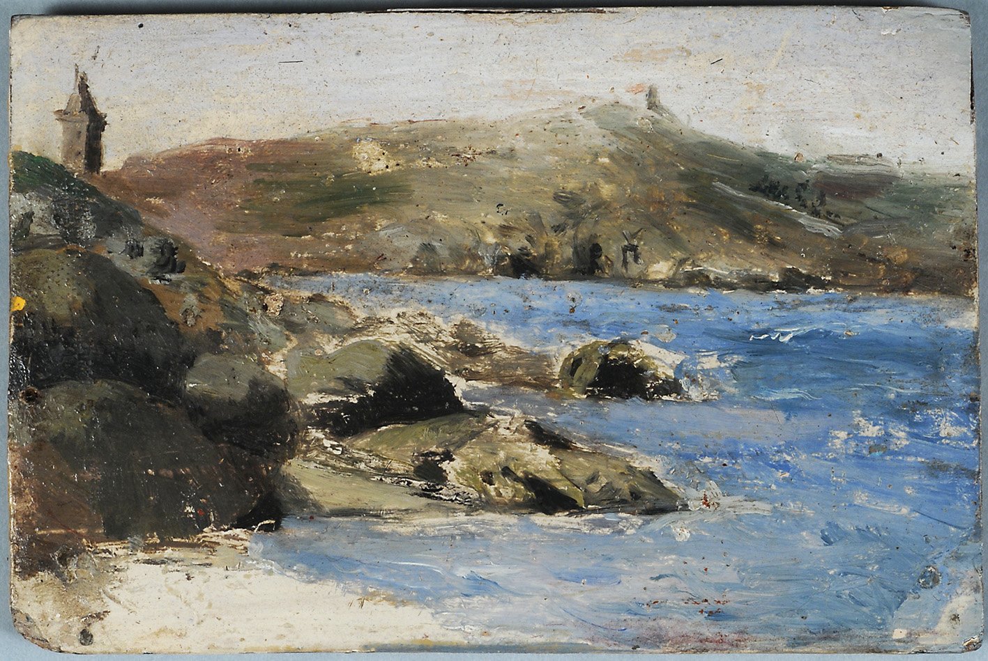 La Torre de Hércules, La Coruña, h 1895, óleo sobre tabla, 10,3 x 15,4 cm. Donación Pablo Picasso, 1970, Museu Picasso, Barcelona. Fotografía © Museu Picasso, Barcelona / Gasull.