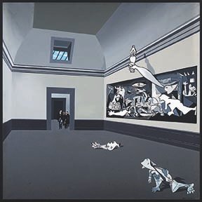 La visita, serie Guernica 69, 1969, acrílico sobre lienzo, 120 x 120 cm, colección privada.