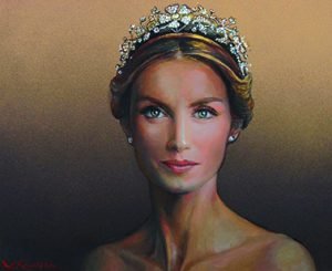 Reina Letizia, por Valentín Kovatchev, 2015, óleo sobre lienzo, 38 x 46 cm.