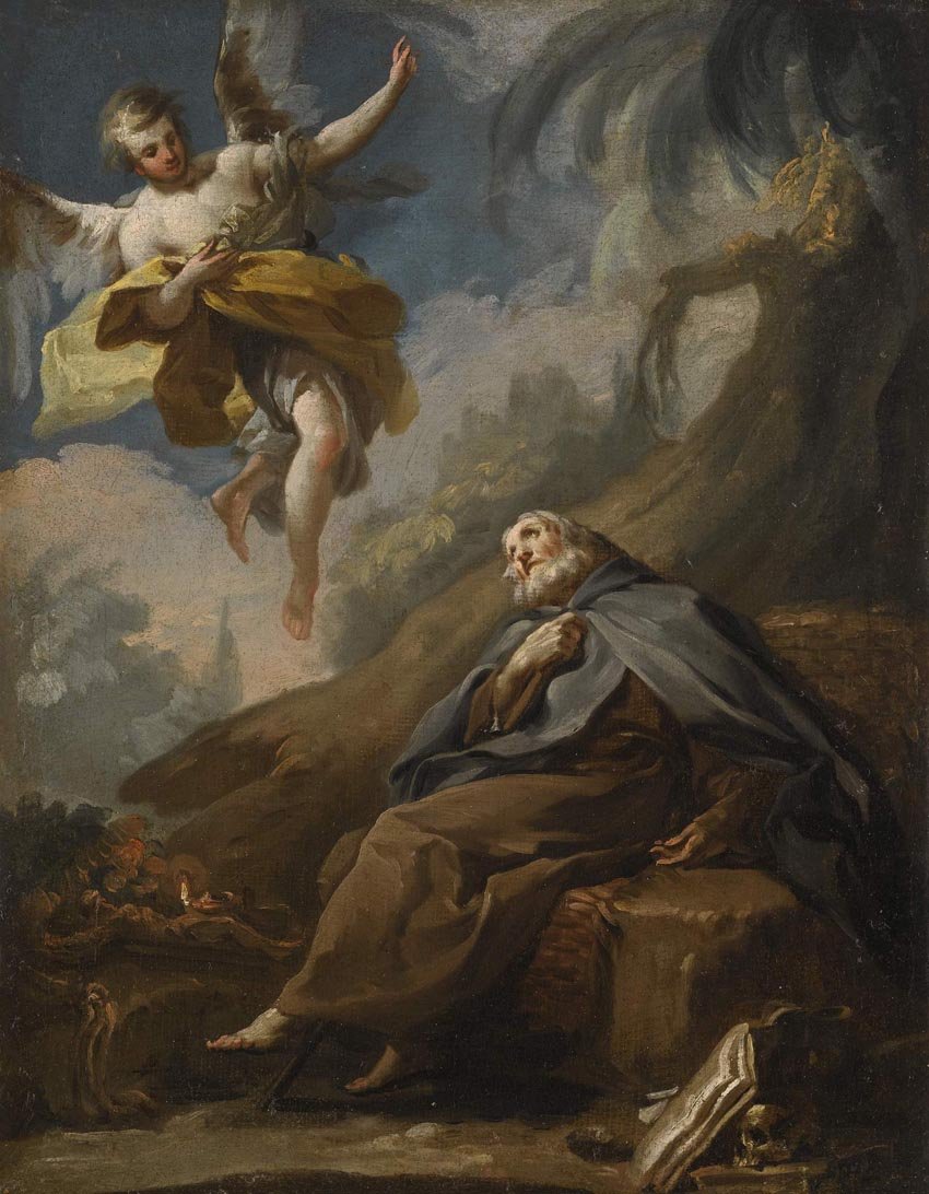 Muerte de san Antonio Abad, h. 1772, óleo sobre lienzo, 47,2 x 38,8 cm, Suiza, colección particular.