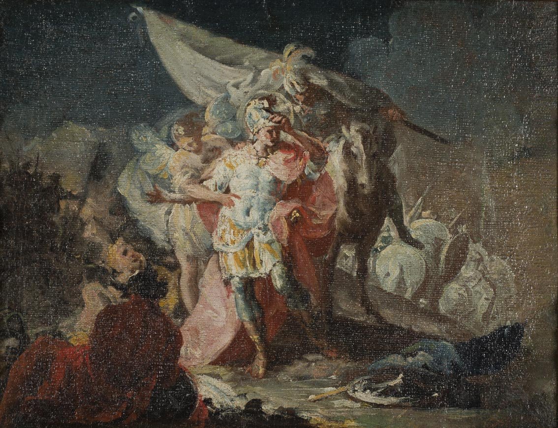 Aníbal vencedor, que por primera vez miró Italia desde los Alpes (boceto), h. 1770-71, óleo sobre lienzo, 30,6 x 38,5 cm, Zaragoza, Museo de Goya.