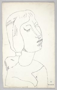 Autorretrato, por Louise Bourgeois, 1938, tinta sobre papel, colección The Easton Foundation. Foto Christopher Burke ® The Easton Foundation.
