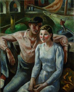 Idilio en el puerto, por Aurelio Arteta, 1939-40, óleo sobre lienzo, 78 x 62 cm. 