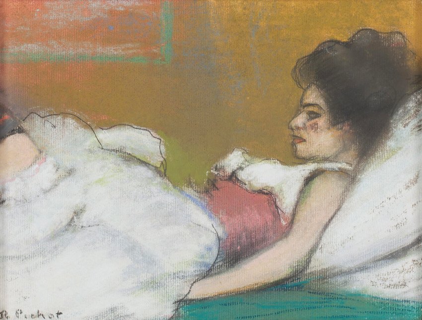 Germaine, de Ramon Pichot, h. 1900, pastel sobre cartulina, 18 x 24 cm, Barcelona, Colección Artur Ramon.