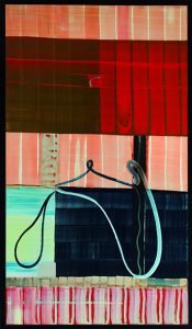 Balanza mora, por Juan Uslé, 1995, acrílico sobre lienzo pegado a tabla, 198 x 111,8 cm.