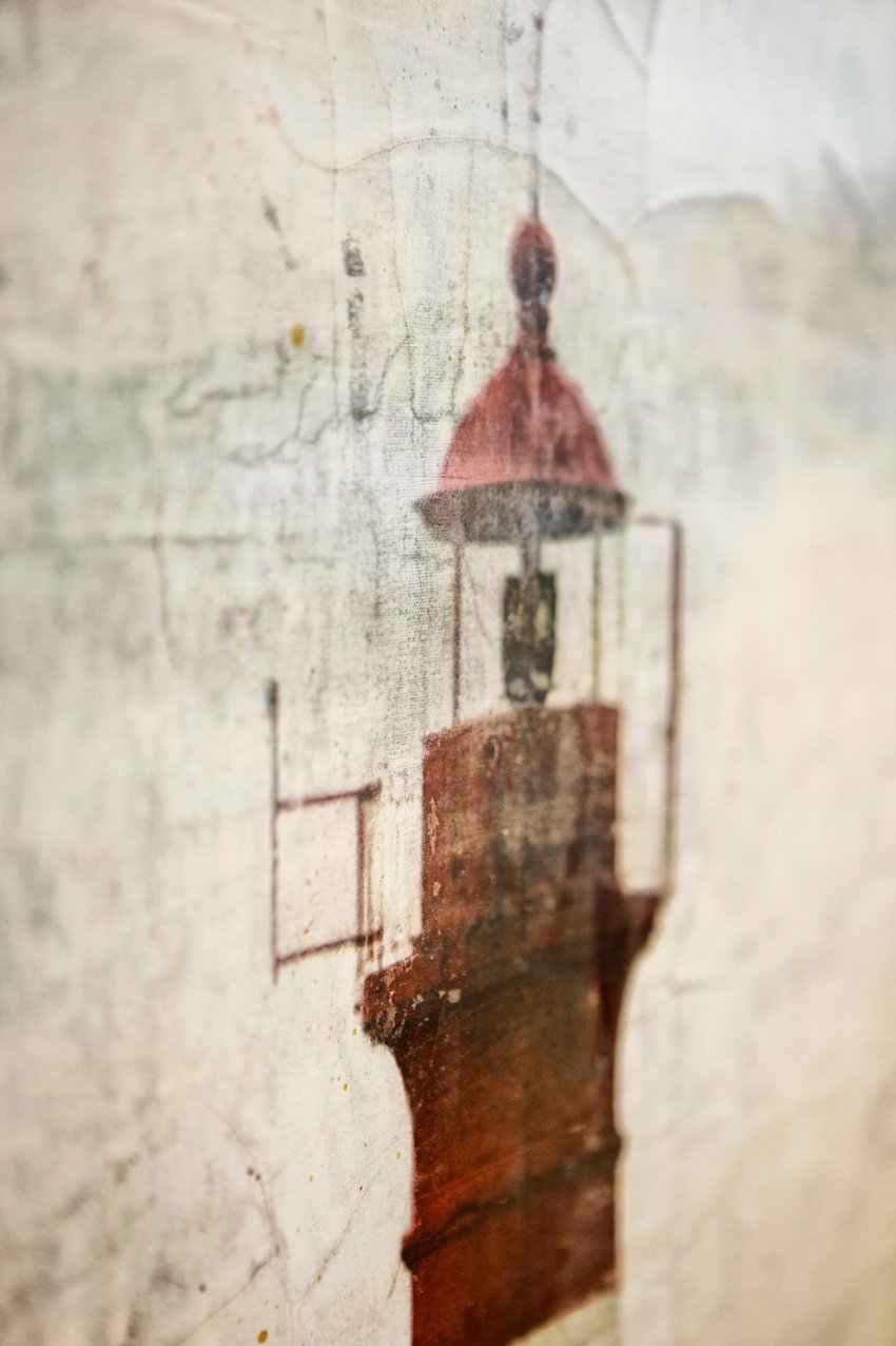 Detalle de Rojos, serie El arte perdido de guardar la luz, óleo sobre cartón pegado a tabla, 75 x 108 cm.