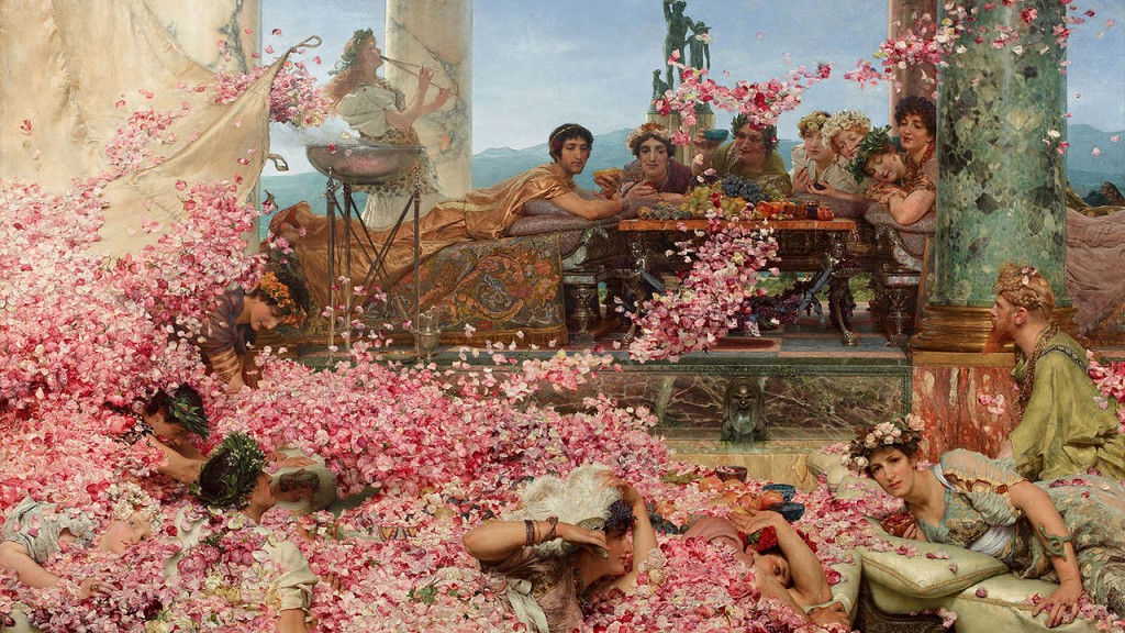 Las rosas de Heliogábalo, por Lawrence Alma-Tadema, 1888.