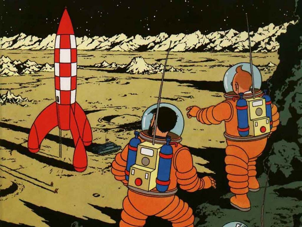 Tintín en la luna.