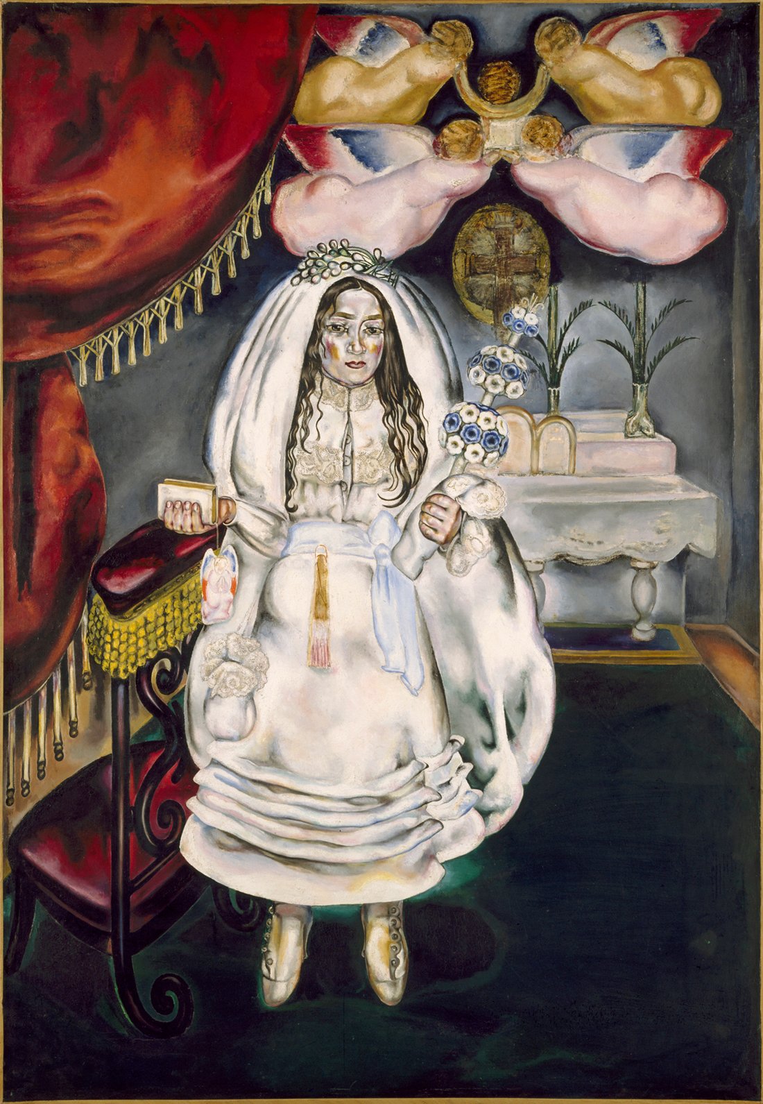 La comunión, de María Blanchard, 1914-1920, óleo sobre lienzo, 180 x 124 cm, Madrid, Museo Nacional Museo Reina.