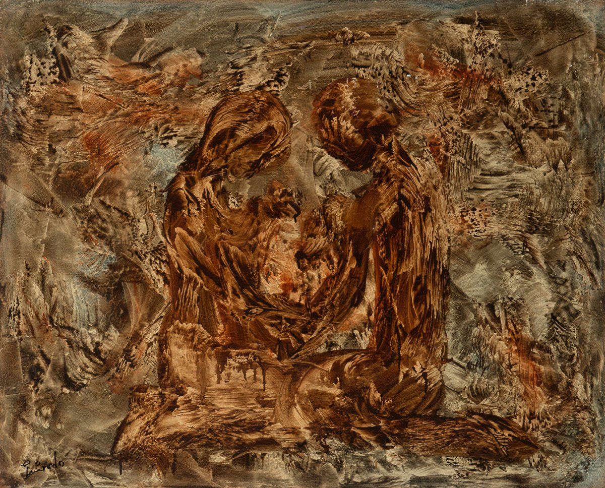Pobre juventud del futuro, s/f., acrílico sobre cartón, 65,5 x 81 cm, expuesto en el apartado Civilizaciones.
