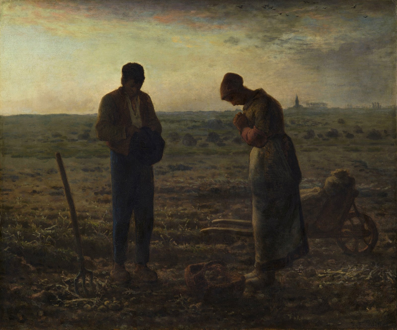 El ángelus (Oración), de Jean-François Millet, 1857-59, óleo sobre lienzo, 66 x 55,5, Museo de Orsay, París.