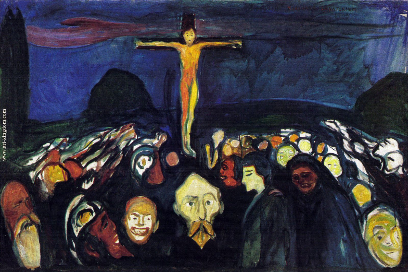 Gólgota (Crucifixión), de Edvard Munch, 1900, óleo sobre lienzo, 80 x 120 cm, Museo Guggenheim, Nueva York.