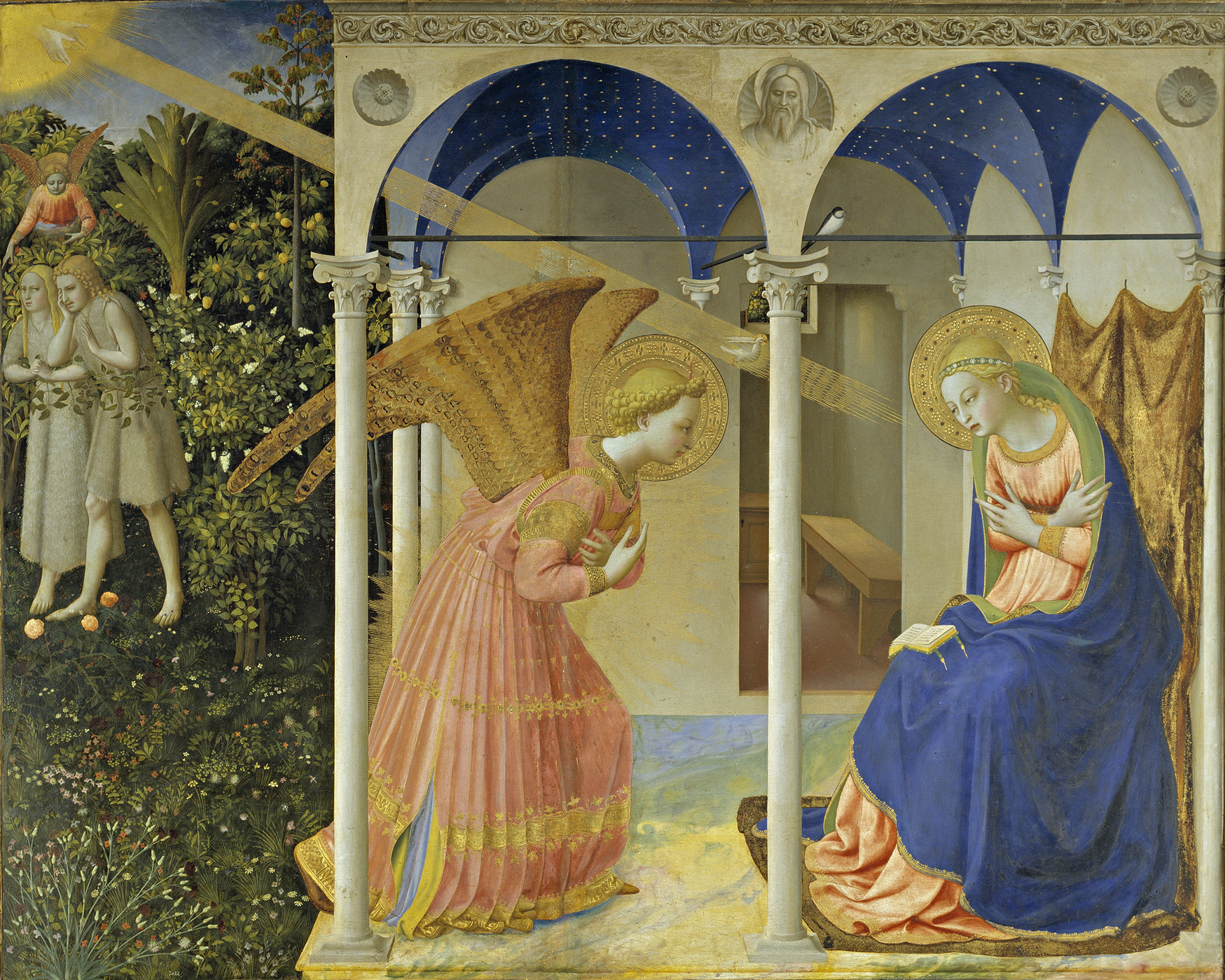 La Anunciación, 1425-26, témpera sobre tabla, 194 x 194 cm, Madrid, Museo del Prado.