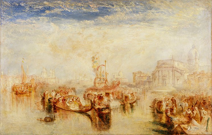 Depositando tres pinturas de Giovanni Bellini en La Chiesa Redentore, por Joseph Mallord William Turner, óleo sobre lienzo. Colección Familia de Paul G. Allen.