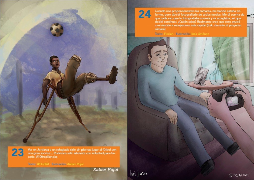 De izquierda a derecha, Texto: @FloSRX - Ilustración: Xabier Pujol, y Texto: Florian - Ilustración: Inés Jiménez.