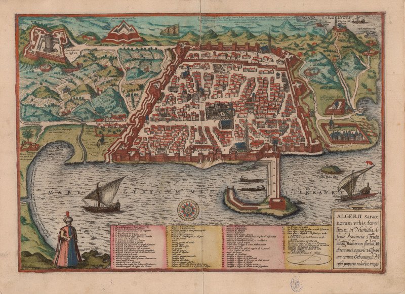 Plano de Argel, por Georg Braun. Civitates Orbis Terrarum, 1575. Biblioteca Nacional de España. 