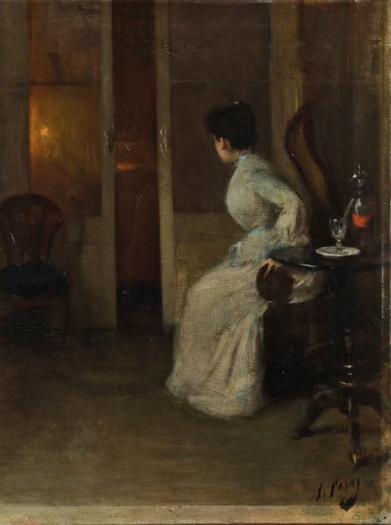 Ansiedad, por Ramon Casas, h. 1891, óleo sobre tela, 58 x 47,5 cm, Fundació Institut Amatller d'Art Hispànic,