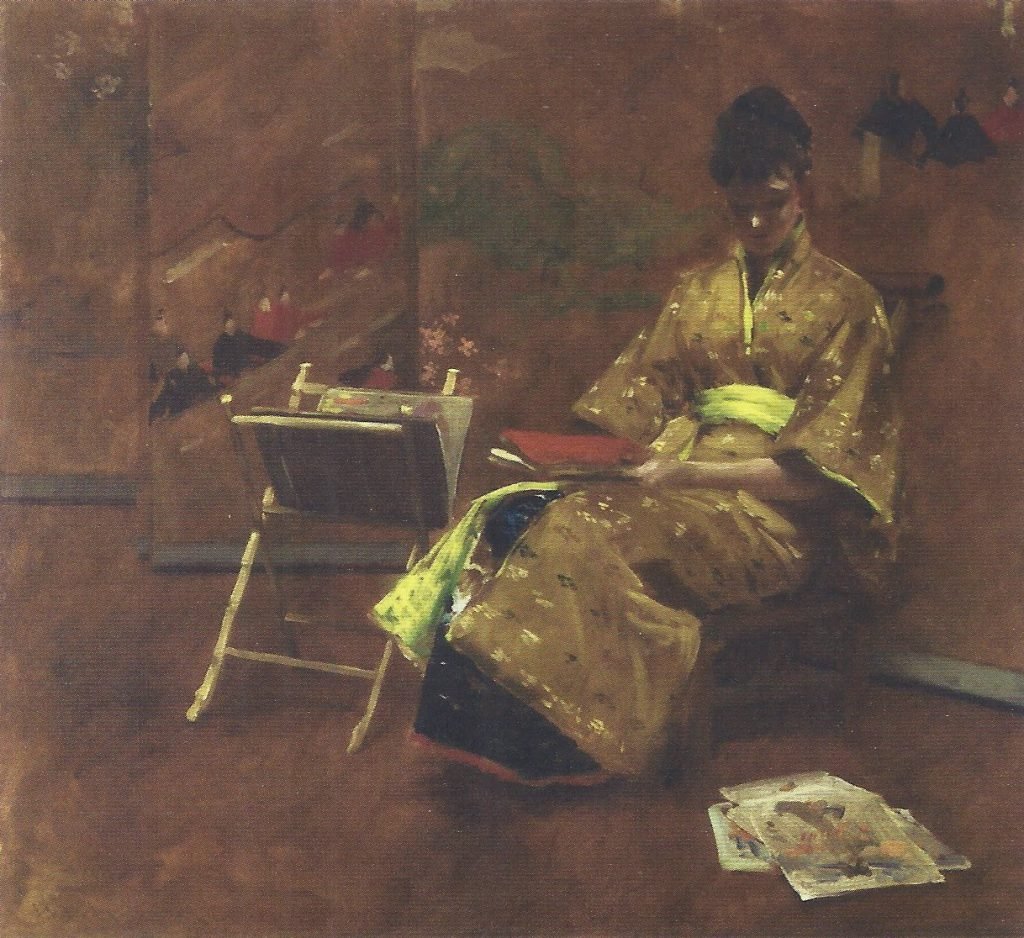 El quimono, de William Merritt Chase, h. 1895, óleo sobre lienzo, 89,5 x 115 cm, Madrid, Museo Thyssen-Bornemisza.