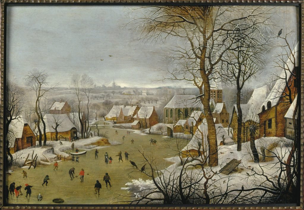 Paisaje invernal con trampa para pájaros, de Peter Brueghel el Joven, h. 1620, Amberes, Museum Mayer van den Bergh.