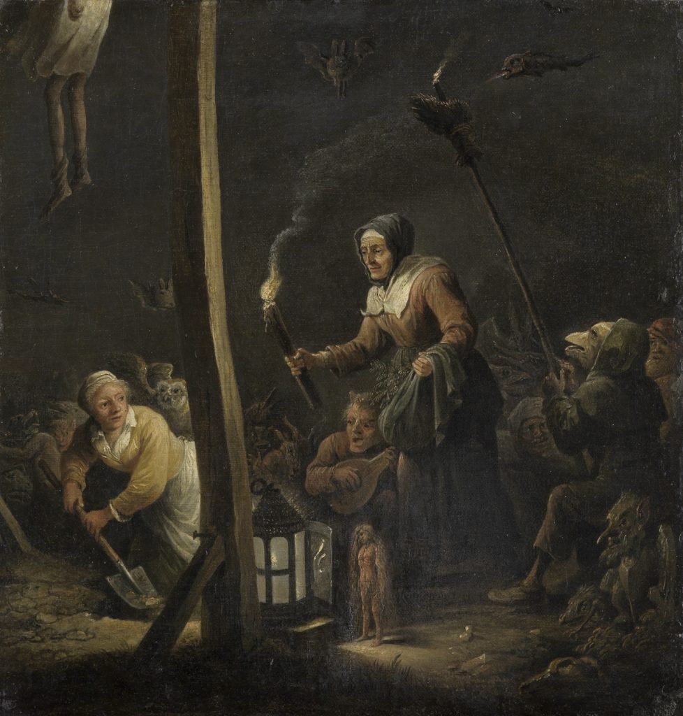 Brujería bajo la horca, de David Teniers II, Karlsruhe, Staatliche Kunsthalle.