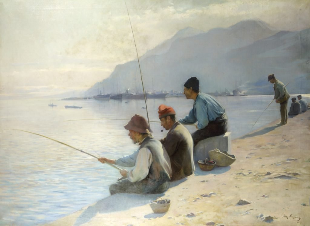 Pescadores en el Puerto de Barcelona, de Joan Baixas i Carreter, 1898, óleo sobre lianzo, 76 x 110,5 cm.