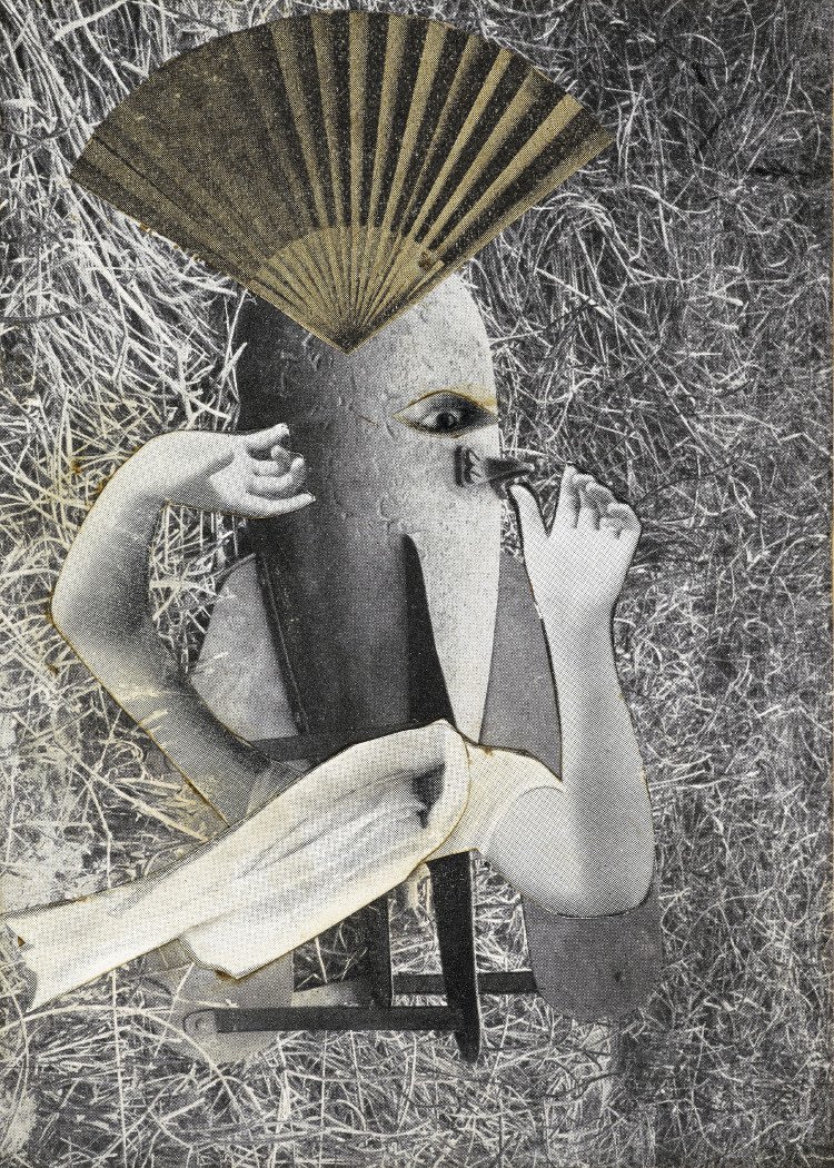 El ruiseñor chino, por Max Ernst, 1920, collage y tinta sobre papel, 12,2 x 8,8 cm, Musée de Grenoble. © 2016 Artists Rights Society (ARS), New York/ADAGP, Paris.