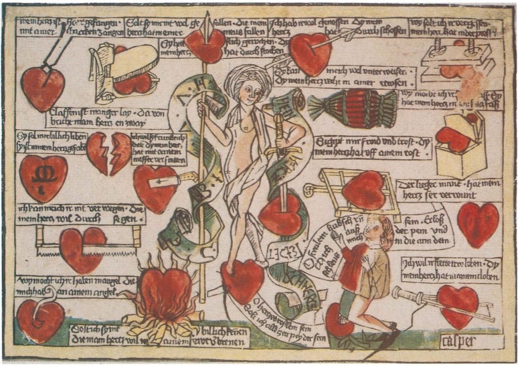 Le pouvoir de Frau Minne sur le coeur des hommes, del maestro Caspar de Ratisbonne, 1479 © Staatliche Museen Preussicher Kulturbesitz.