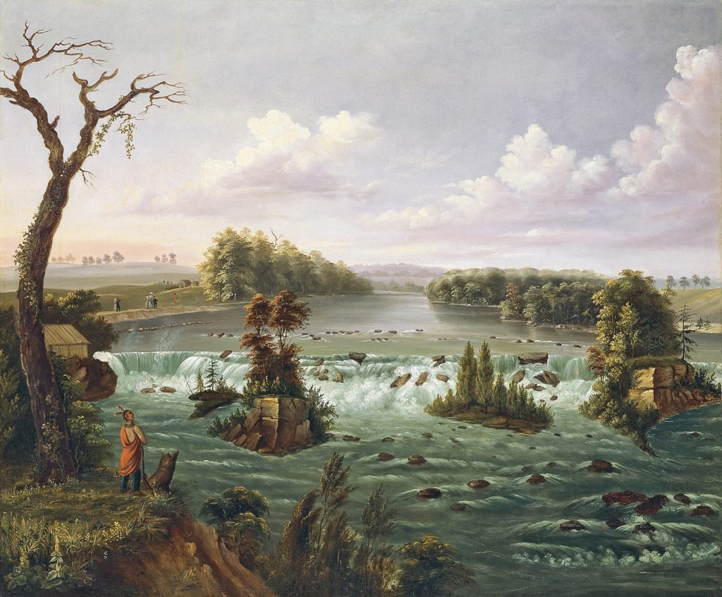 Las cataratas de San Antonio, Alto Misisipi, de Henry Lewis, 1847, óleo sobre lienzo, 68,6 x 82,5 cm, Museo Thyssen-Bornemisza, Madrid.