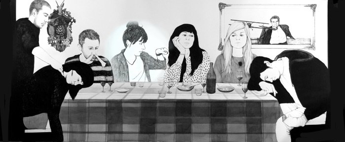 The First Dinner, por por Rosana Antolí, dibujo, 2012, Colección DKV. 