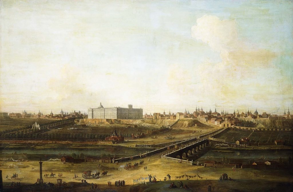 ********: Joli, Antonio (1700-1777). Madrid and the Palacio Real from the West Bank of the Manzanares. 1752-53 London Private Coll. *** Permission for usage must be provided in writing from Scala.