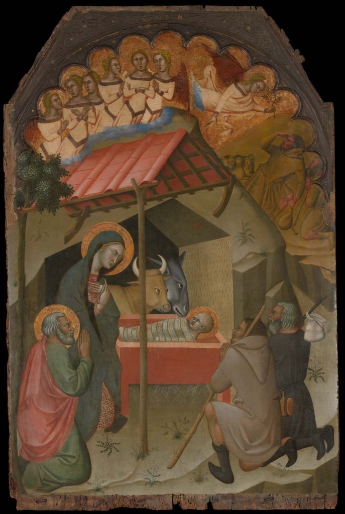 Adoración de los pastores, de Bartolo di Fredi, h. 1374, óleo sobre tabla, Nueva York, Metropolitan Museum of Art.