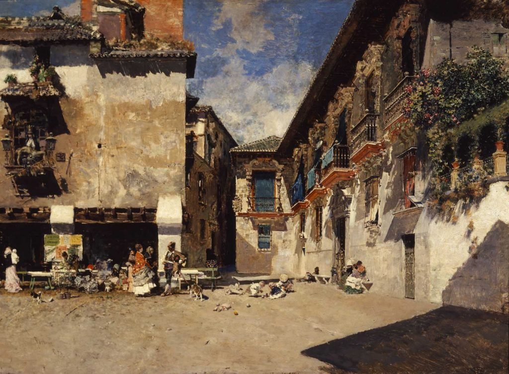 “Ayuntamiento viejo de Granada”, 1873, óleo sobre tabla © Museo de Bellas Artes de Granada (2016). Foto Javier Algarra.