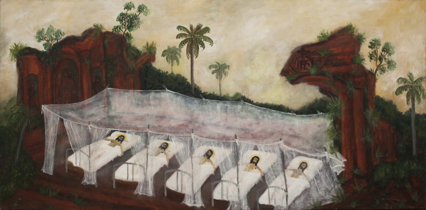 NI-36.-Santiago-García-Sáenz.-Cristos-enfermos-en-las-ruinas-jesuíticas.-1994.-Óleo-sobre-tela.-77-x-156-cm.jpg