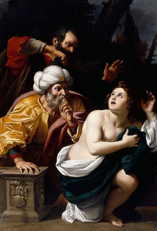 Susana y los viejos por Sisto Badalocchio (apx. 1602-10), lienzo al óleo
