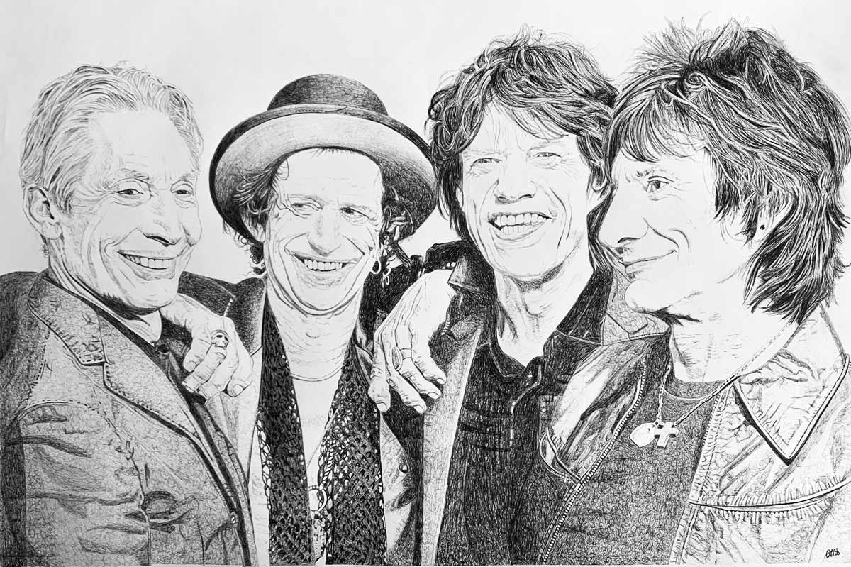 De izquierda a derecha,  Charlie Watts, Keith Richards, Mick Jagger y Ron Wood.