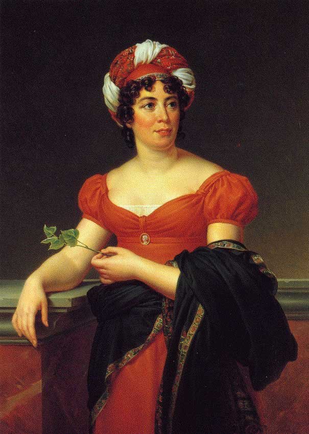 Madame de Staël, retratada por François Gérard, hacia 1810, Castillo de Coppe