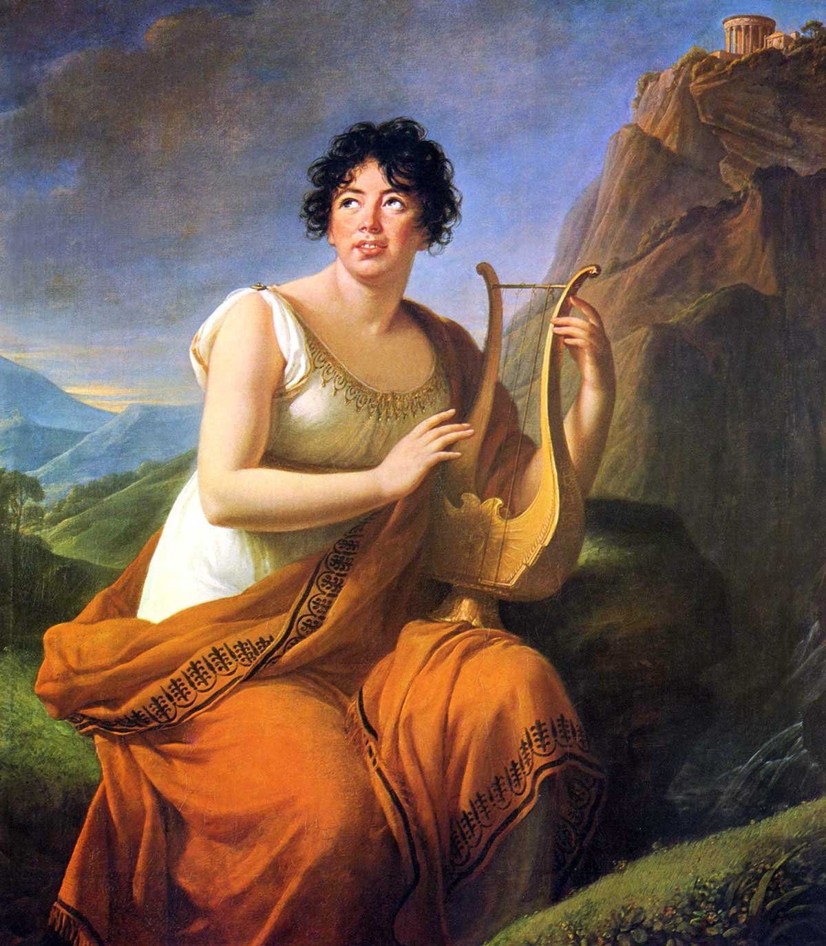 Retrato de madame de Staël como Corinne, por Marie Louise Elisabeth Vigée-Lebrun, 1808, Museo de Arte e Historia de Ginebra.