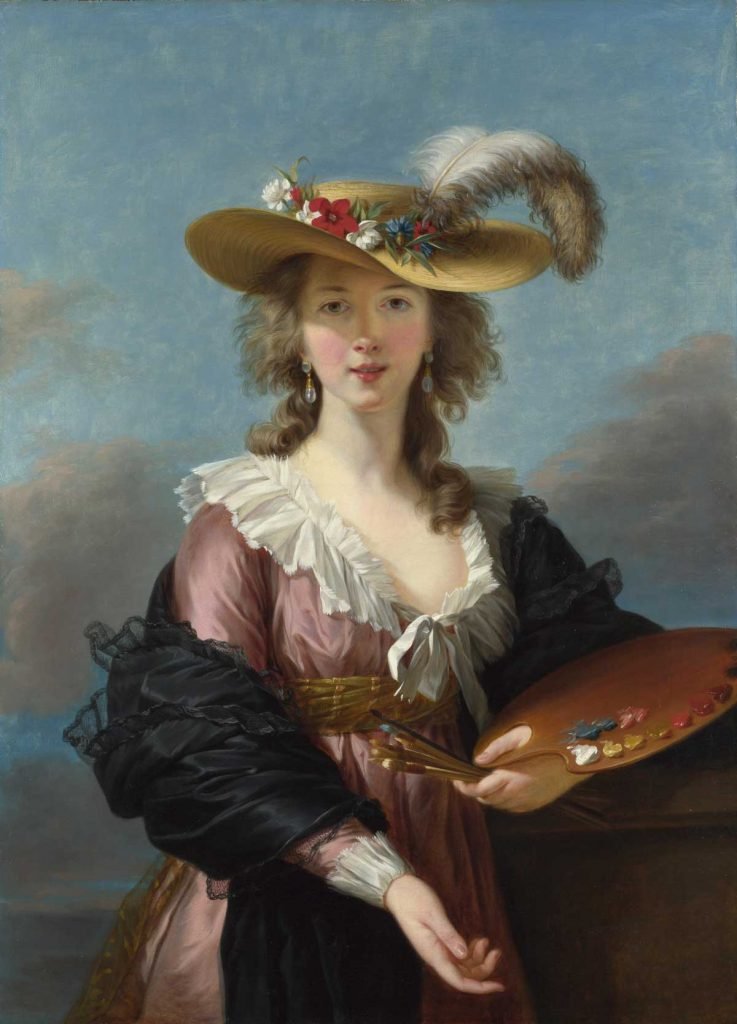 Madame de Staël retratada como Corinne Self portrait in a Straw Hat by Elisabeth Louise Vigee Lebrun