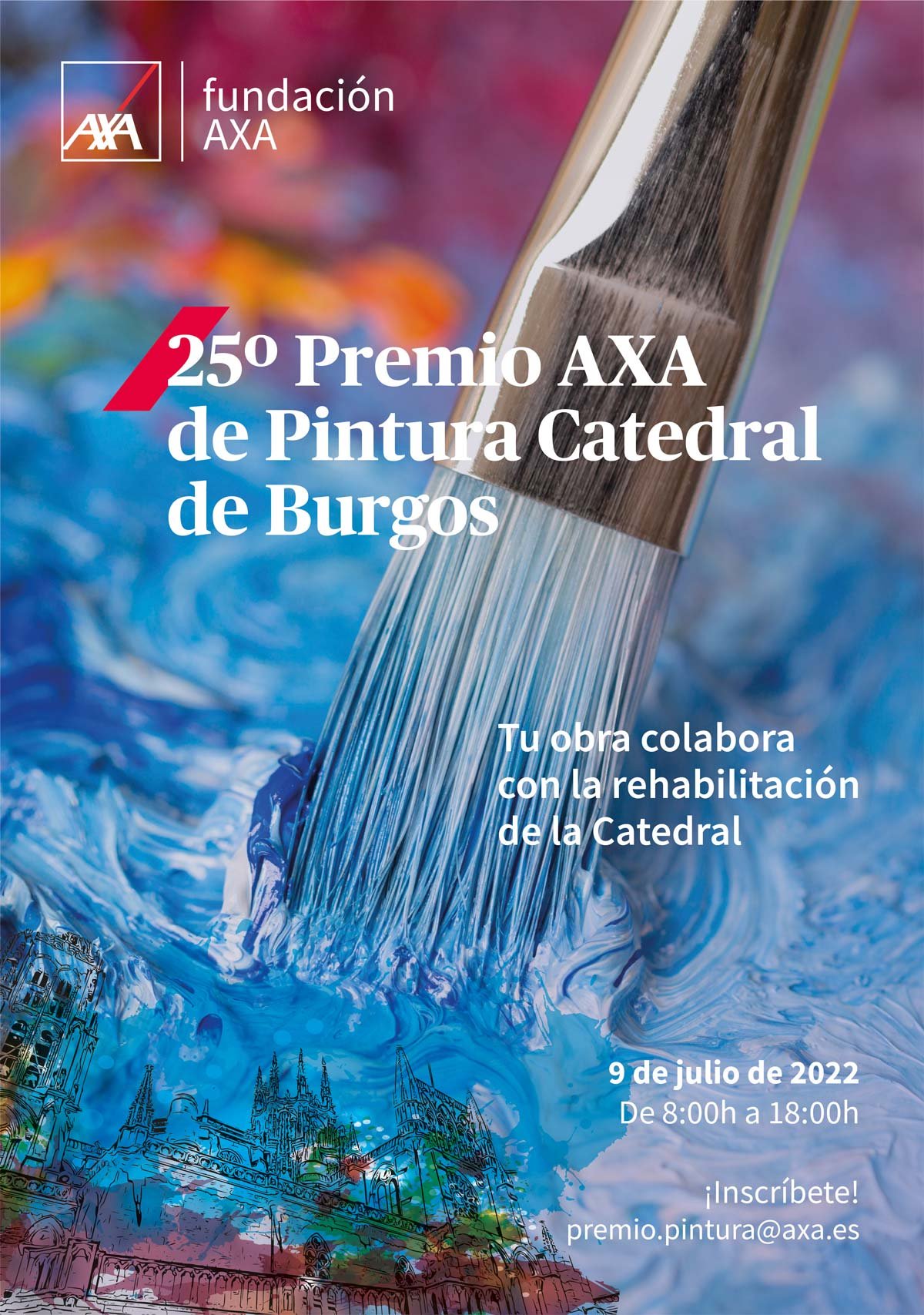 Cartel del 25 Concurso AXA de Pintura Catedral de Burgos.