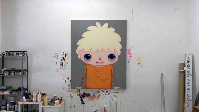 Vista-del-estudio-de-Javier-Calleja-con-la-obra-Don´t-take-it-all-the-heart.jpg